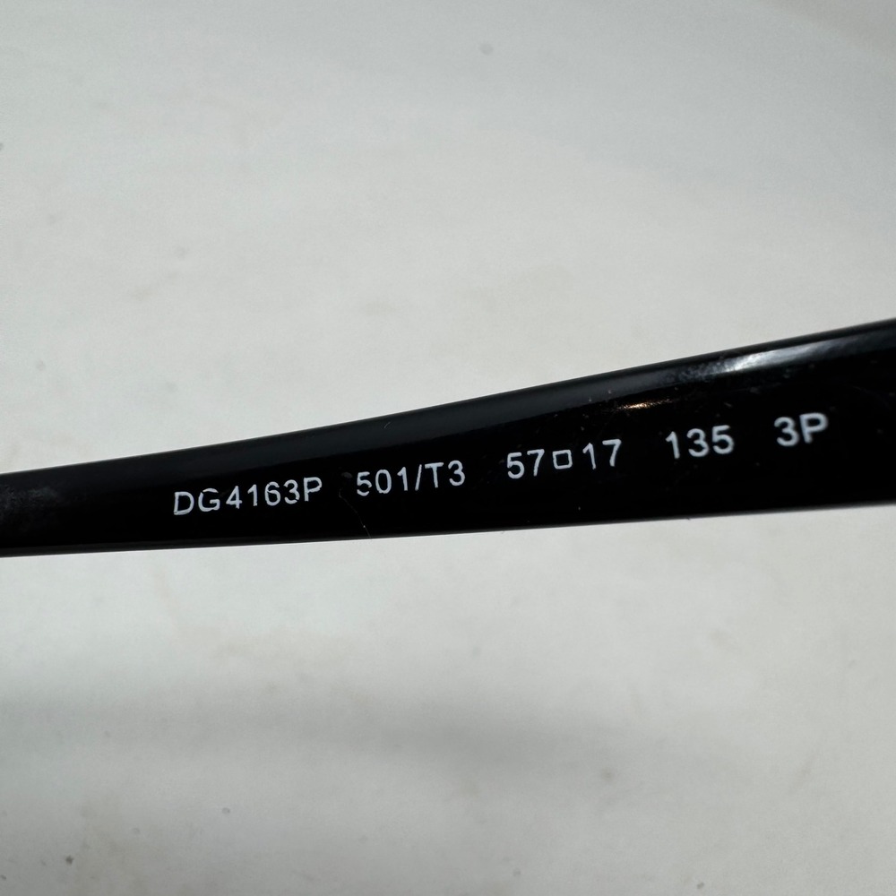 Dolce & Gabbana DG4163P Black Polarized Butterfly Sunglasses Silver Logo 501/T3 - Picture 6 of 7